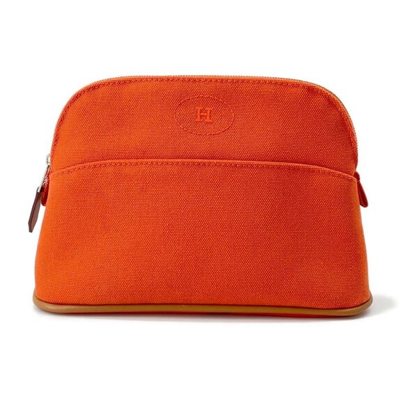 HERMES Bolide Pouch Size Mini Canvas Orange - Picture 1 of 8